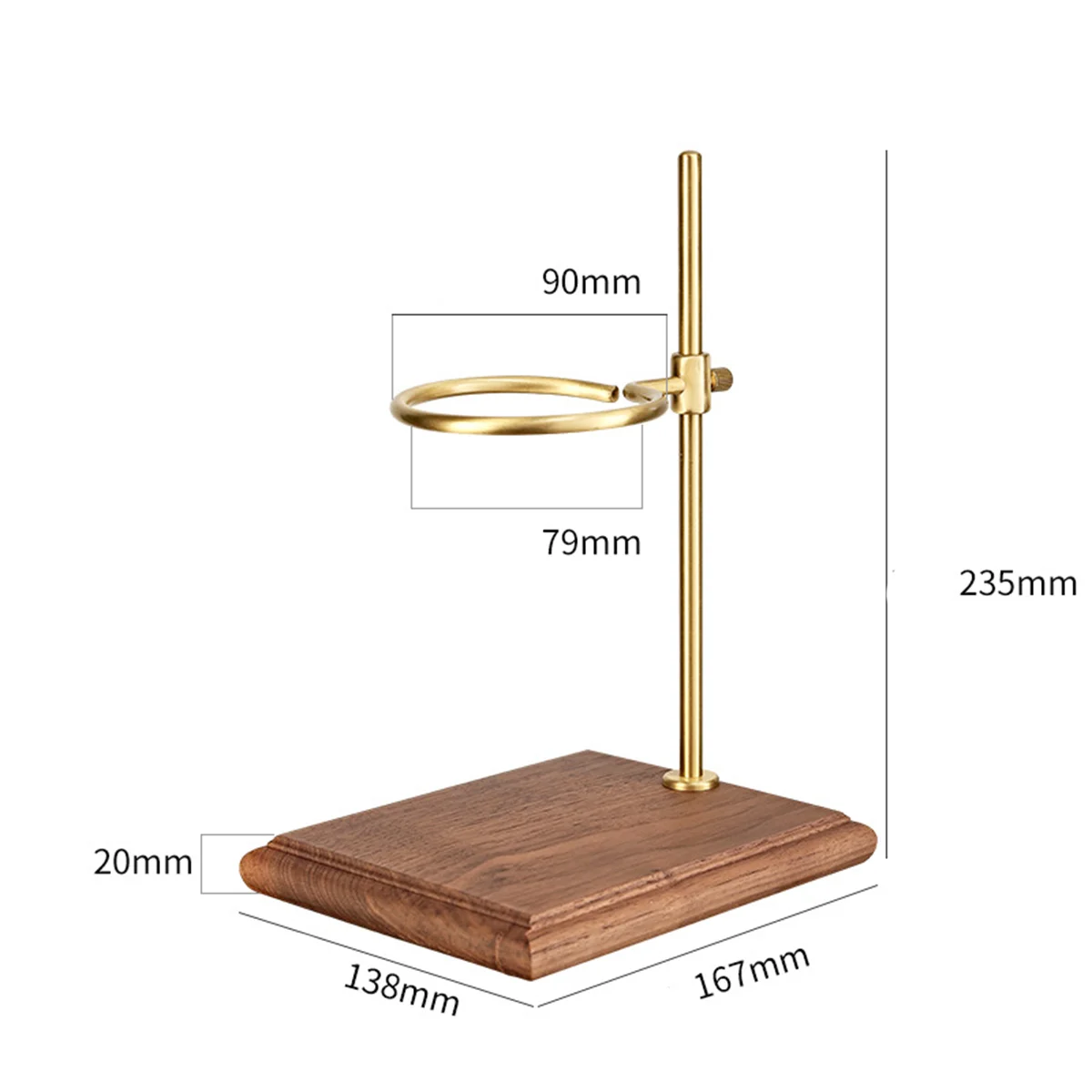 

Pour over Coffee Maker Stand with Wood Base Adjustable Height Rack Dripper Filter Holder for Manual Brewing Walnut Wood