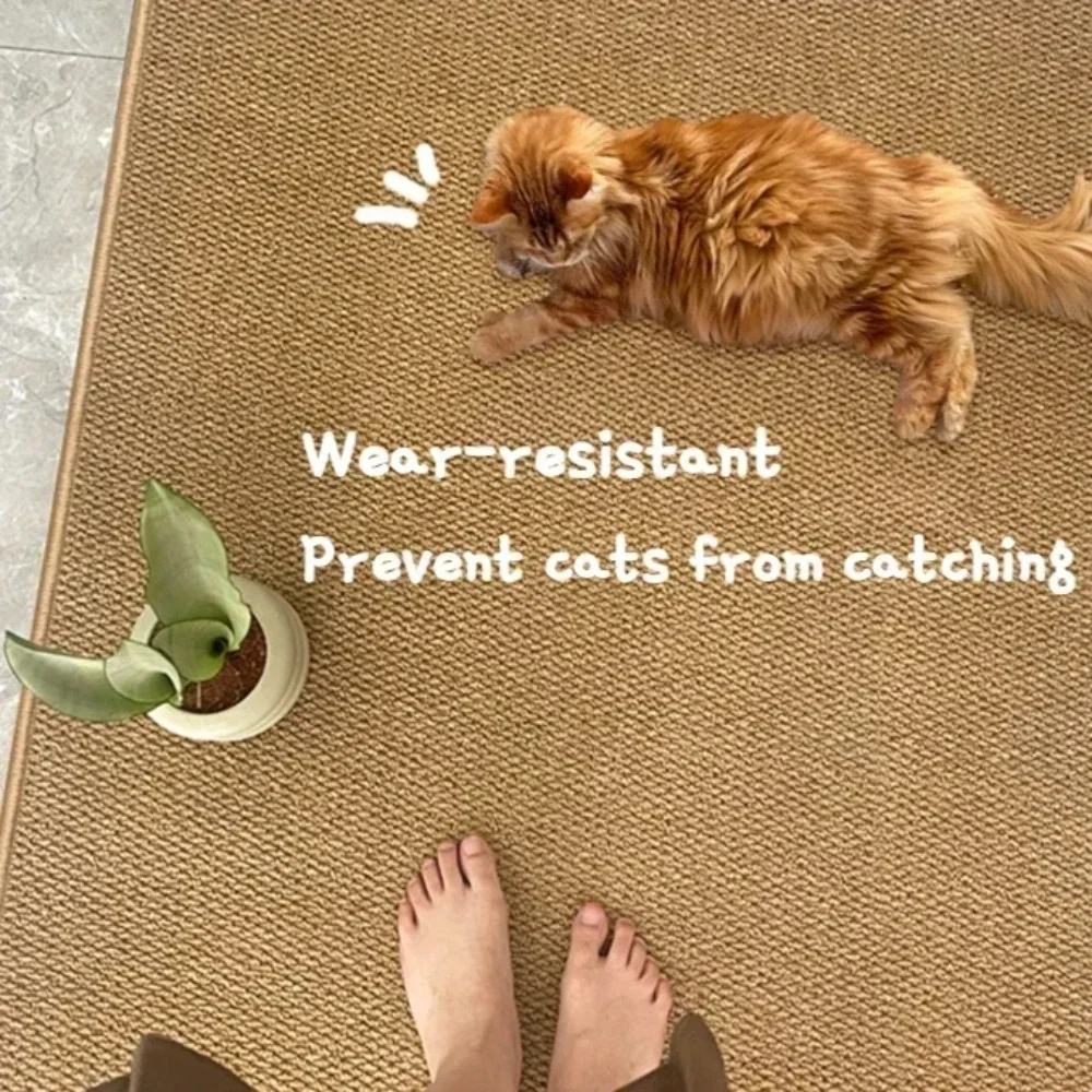 Sisal Cat Scratching Mat Indoor Carpet Scratcher Cat Scratch Wear Resistant Claw Sharpener Easy Cleaning Cuttable Sisal Carpets - Image 5