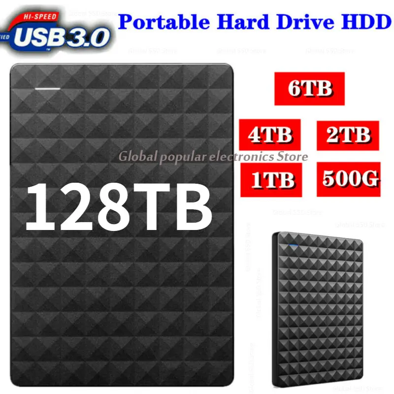 Portable USB Hard Drive HDD 120MB/s Capacity 1TB 2TB Mobile External Hard Disk Office Computer