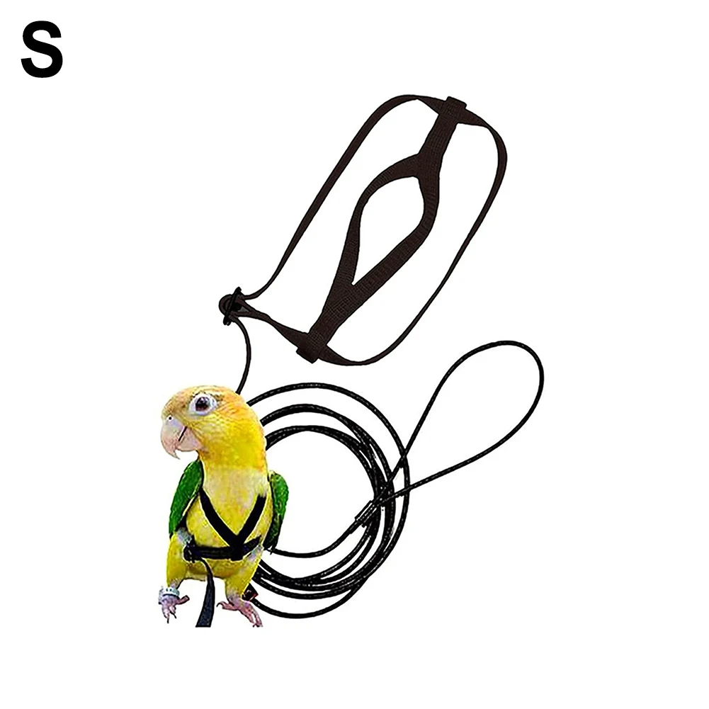 Parrot Bird Harness Leash Adjustable Training Rope Flying Traction Straps Band Parrot Flying Rope Harness Bird