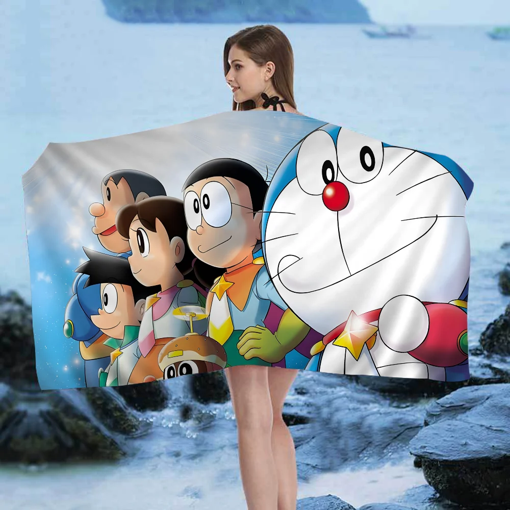 Cute D-Doraemons Cartoon Microfiber Blanket Quick Drying Beach Towels Oversized Printing Super Absorbent Pool Towel Blanket 3