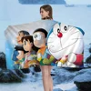 Cute D-Doraemons Cartoon Microfiber Blanket Quick Drying Beach Towels Oversized Printing Super Absorbent Pool Towel Blanket 3