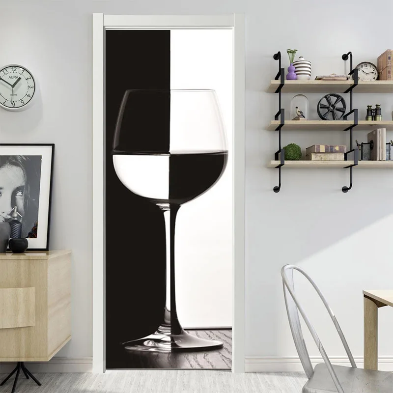 Sticker Porte Autocollant Poster De Porte 3D Chemin D'Entrée Rond