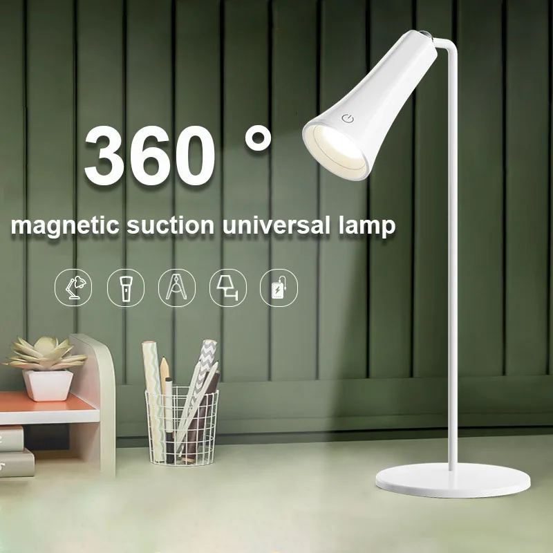 Portable Rechargeable Lamp Bedside Table Room Decoration Bedroom LED Night Light Wireless Multi Function Desk Lamp Flashlight