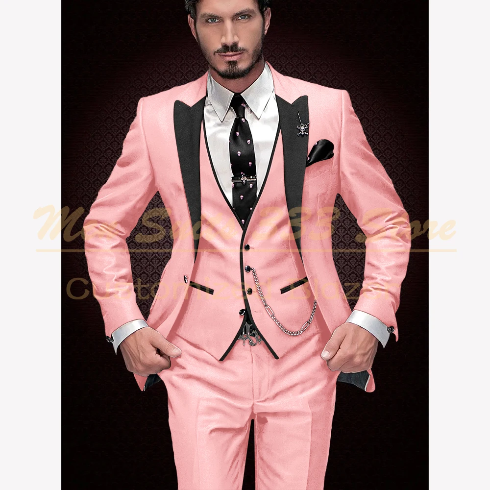 2025 nueva llegada Peak negro solapa novio esmoquin Borgoña hombres trajes  boda 3 piezas (chaqueta + pantalón + chaleco) traje de novio para hombre -  AliExpress, image size:1000x1000
