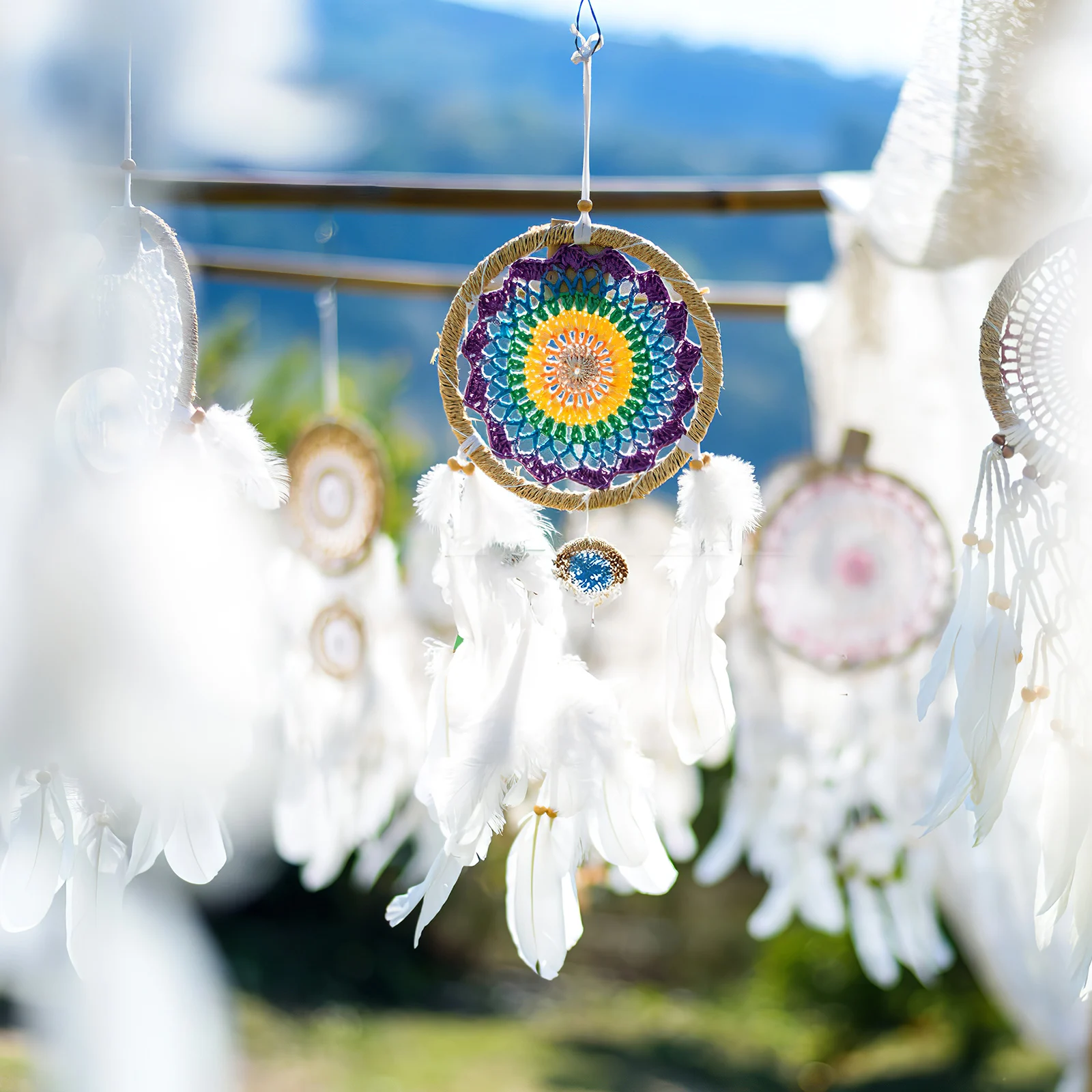 10pcs Plastic Dream Catcher Dreamcatcher Ring Macrame Craft Hoop DIY Wedding Wind Chime Hanging Decorations Accessory 6-20CM 3