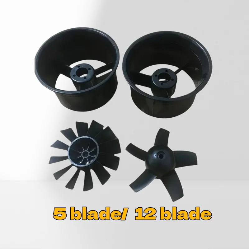 Ventilateur de conduit EDF 64mm 70mm 5 pales pour avion RC, détail du moyeu et des pales en matériau composite