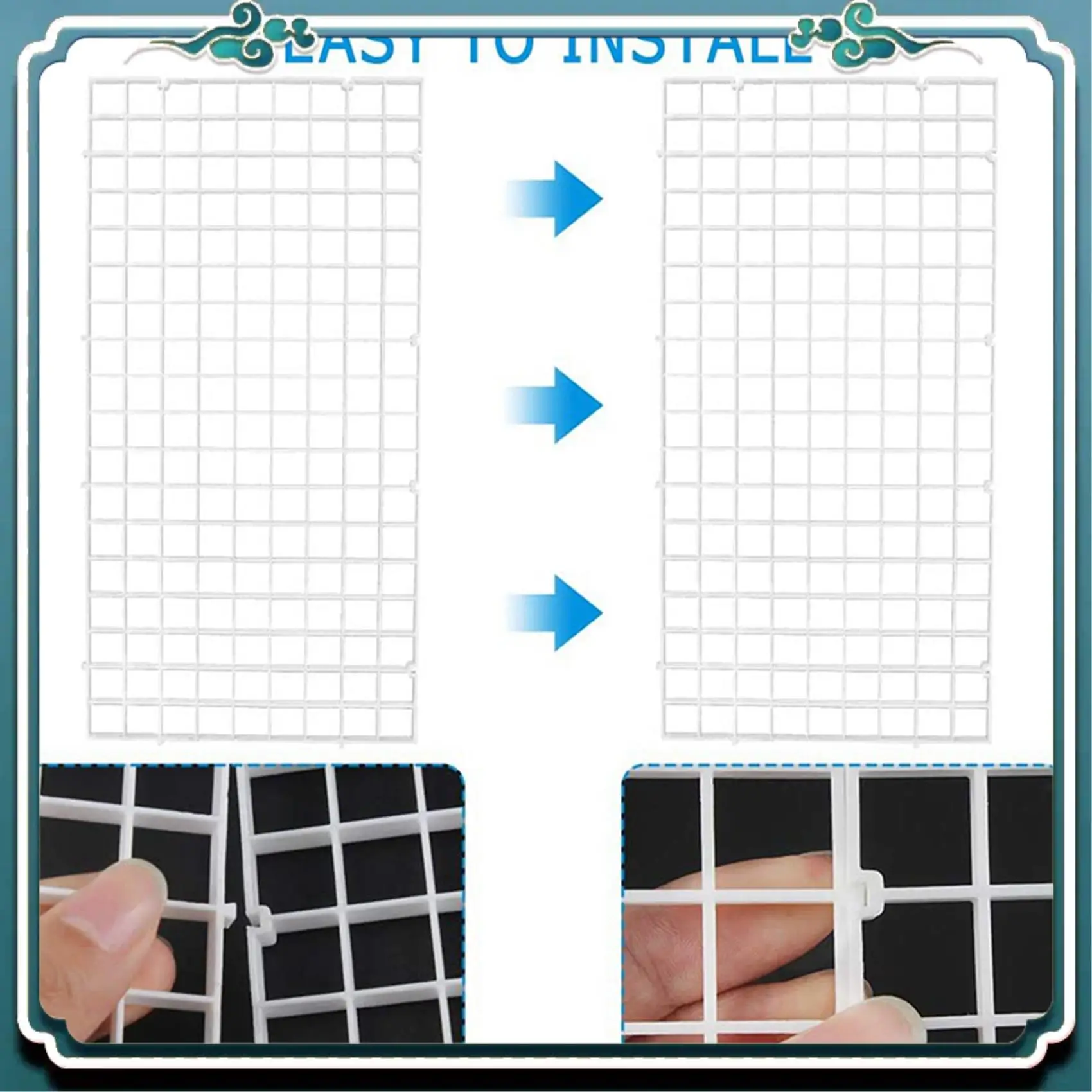 A67K-20PCS 수족관 분배기 물고기 탱크 분배기 필터 그리드 분리 그리드 트레이 격리 보드 그리드 20 PCS 빨판 클립 포함