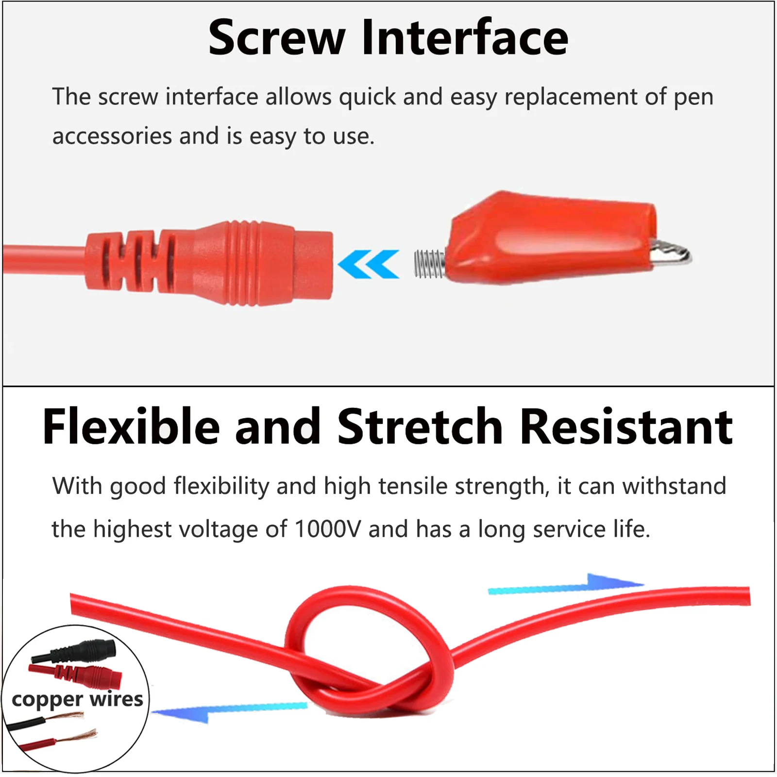 Multimeter Test Leads Kit 16pcs Replaceable Electronical Alligator Clips Probes Banana Plug Power Testing Needle Jumper Wires alligator clips,multimeter test leads