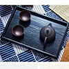 Wooden Tray Japanese Style Black Rectangle 30cm Coffee Tea Set Tableware Pallet Food Cake Plate Home Kitchen Storage Supplies 6
