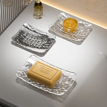 Portasapone trasparente portasapone fantasia ghiacciaio da bagno di fascia alta per uso domestico portasapone di lusso leggero 1