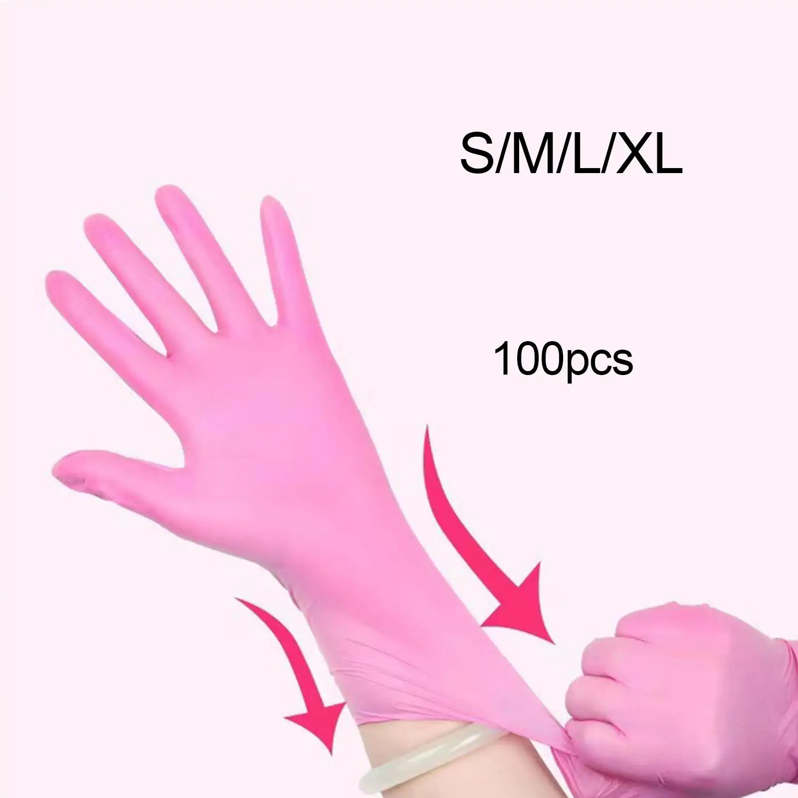 Gants jetables en Nitrile, Latex gratuit pour la cuisine et le bureau, 100x