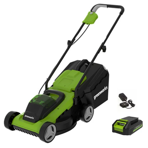 Газонокосилка аккумуляторная GreenWorks G24LM32K2 24V 33 см 1хАКБ 2АЧ и ЗУ | Инструменты