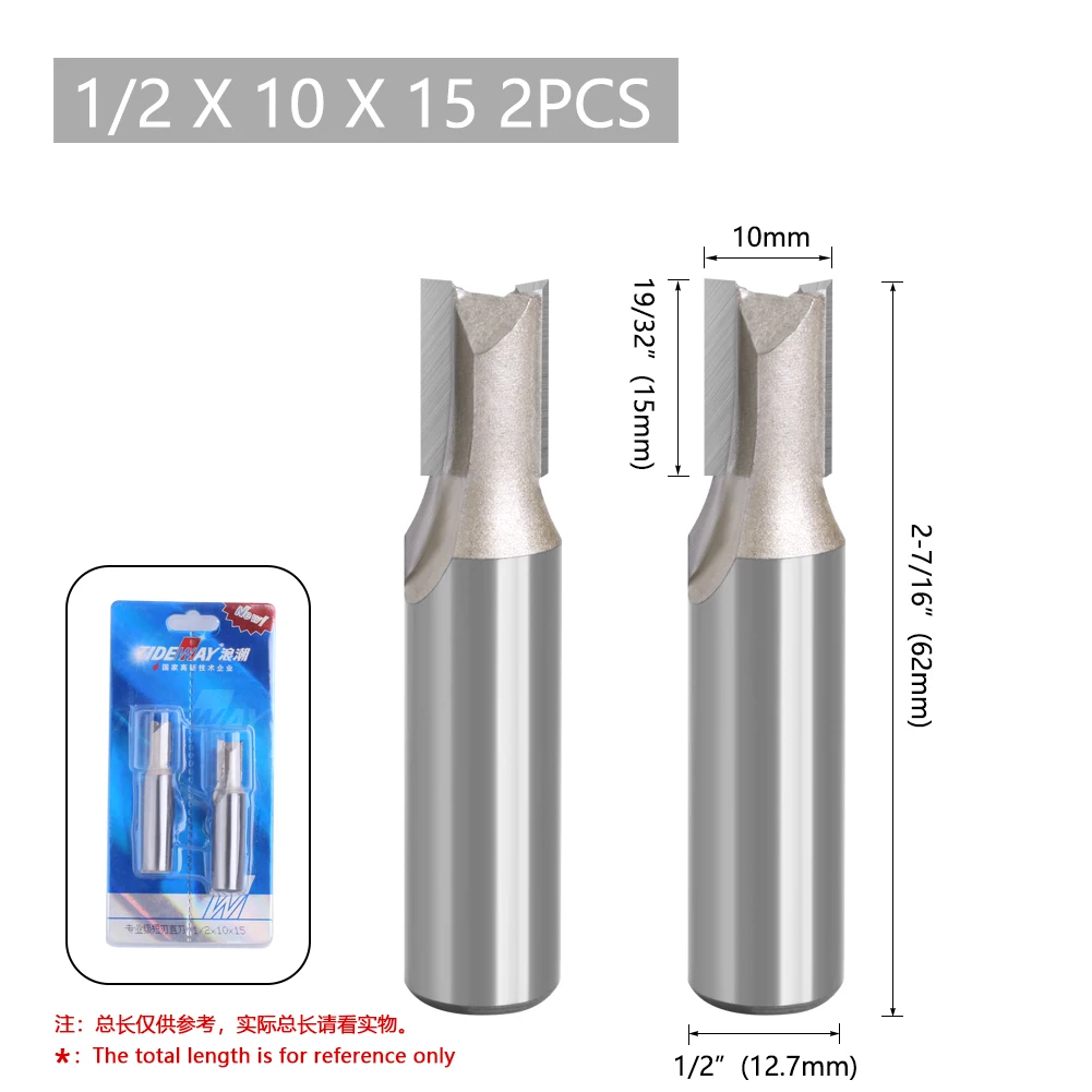 Tideway Straight Router Bits Schaft Doppel flöte Tauch fräser Hartmetall Holz bearbeitung Trimmen Schlitz werkzeug – Detail 26