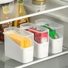 Refrigerator Storage Box with Flip Cover for Cheese and Cooked Meat, Suitable for Side Door Storage 1