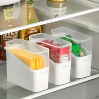 Refrigerator Storage Box with Flip Cover for Cheese and Cooked Meat, Suitable for Side Door Storage 1