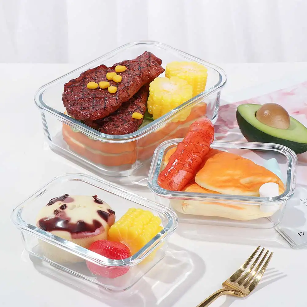 Freezer Dishwasher Extra Large Microwave Oven Safe Glass Lunch Box Airtight  Lid Container Food Storage Containers