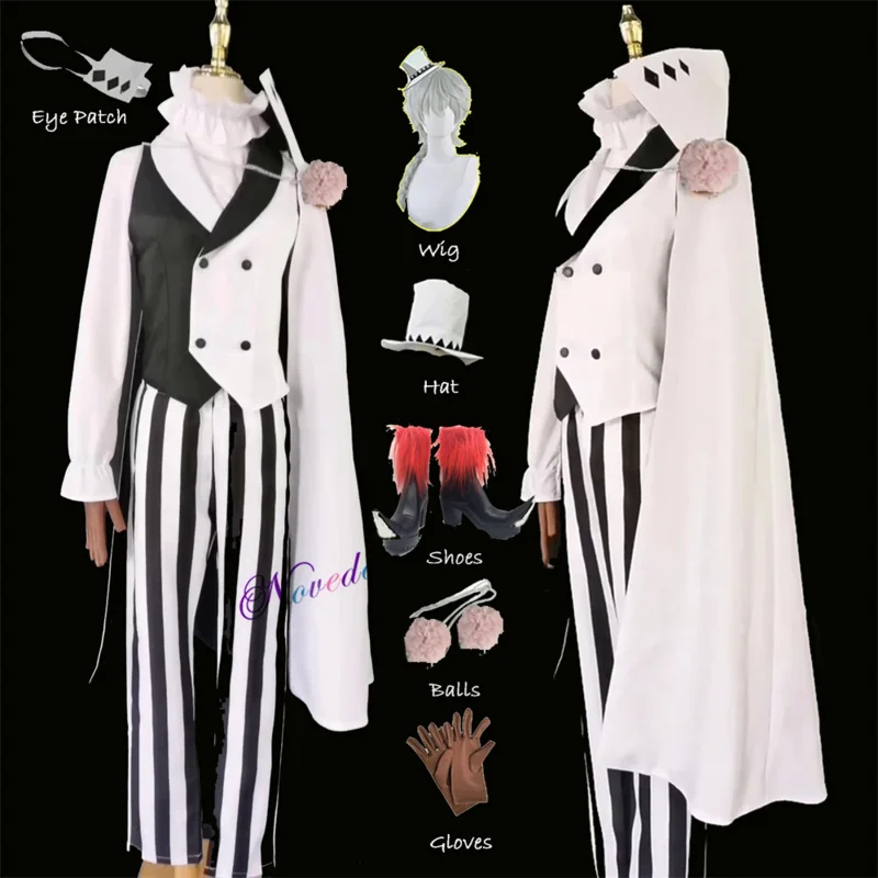 

Bungou Bungo Stray Dogs Season 4 Nikolai Gogol Cosplay Costume Cloak Cape Uniform Shoes Wig Anime Hunter Dogs Halloween Costume