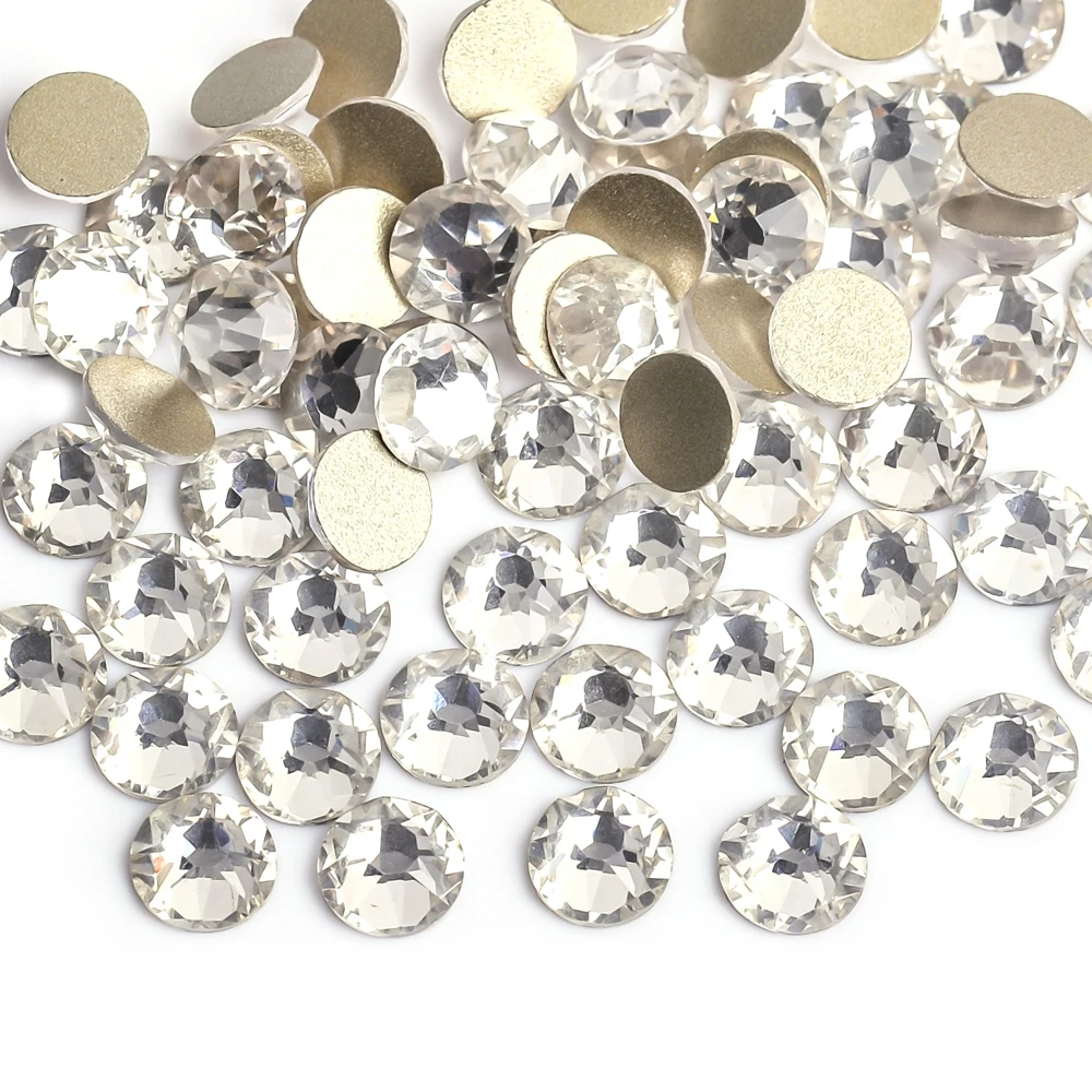 8 große + 8 kleine SS10-SS34 große Packung Bulk 2088 Crystal AB Non Hot Fix Nail Art Strass 16 Schnitte Flatback Nagel Strass für DIY – Detail 2