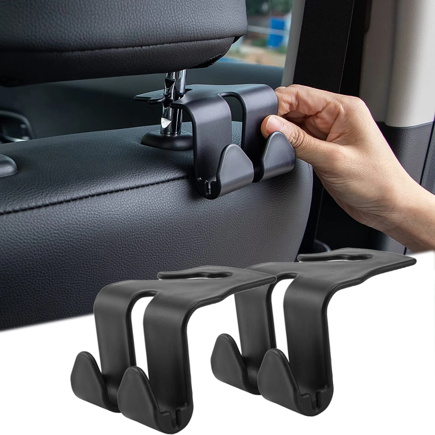 Kaufe SEAMETAL Auto-Kopfstützen-Aufhänger, Auto-Rücksitz-Aufhängehaken,  Fahrzeug-Kopfstützen-Aufhänger-Halter-Haken