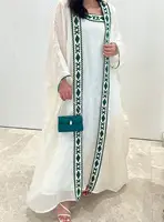 Elegant Embroidery Muslim Dress Ramadan Gurban Dubai Arab Two Piece Set 2