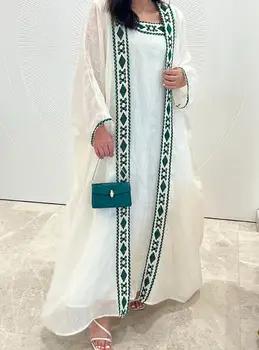 Elegant Embroidery Muslim Dress Ramadan Gurban Dubai Arab Two Piece Set 2