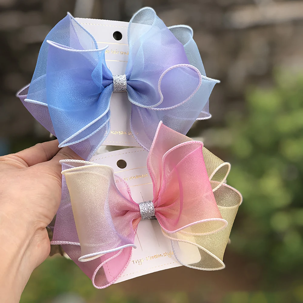 Chainho,Gauze Ribbon,Gradient Color,DIY Handmade Bow Tie Materials,Gift Flower Packaging,Width:60mm,Length:5 Specification,SD06