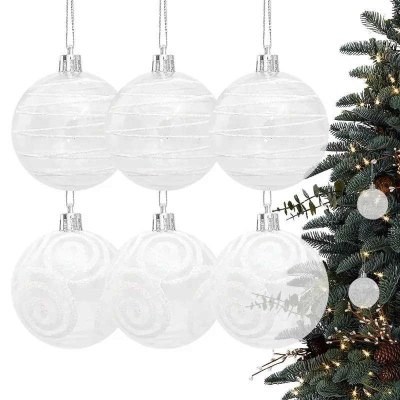 

Christmas Balls Ornaments Transparent Ornament Baubles 6Pcs DIY Holiday Party Valentine's Day Decorations Christmas Tree