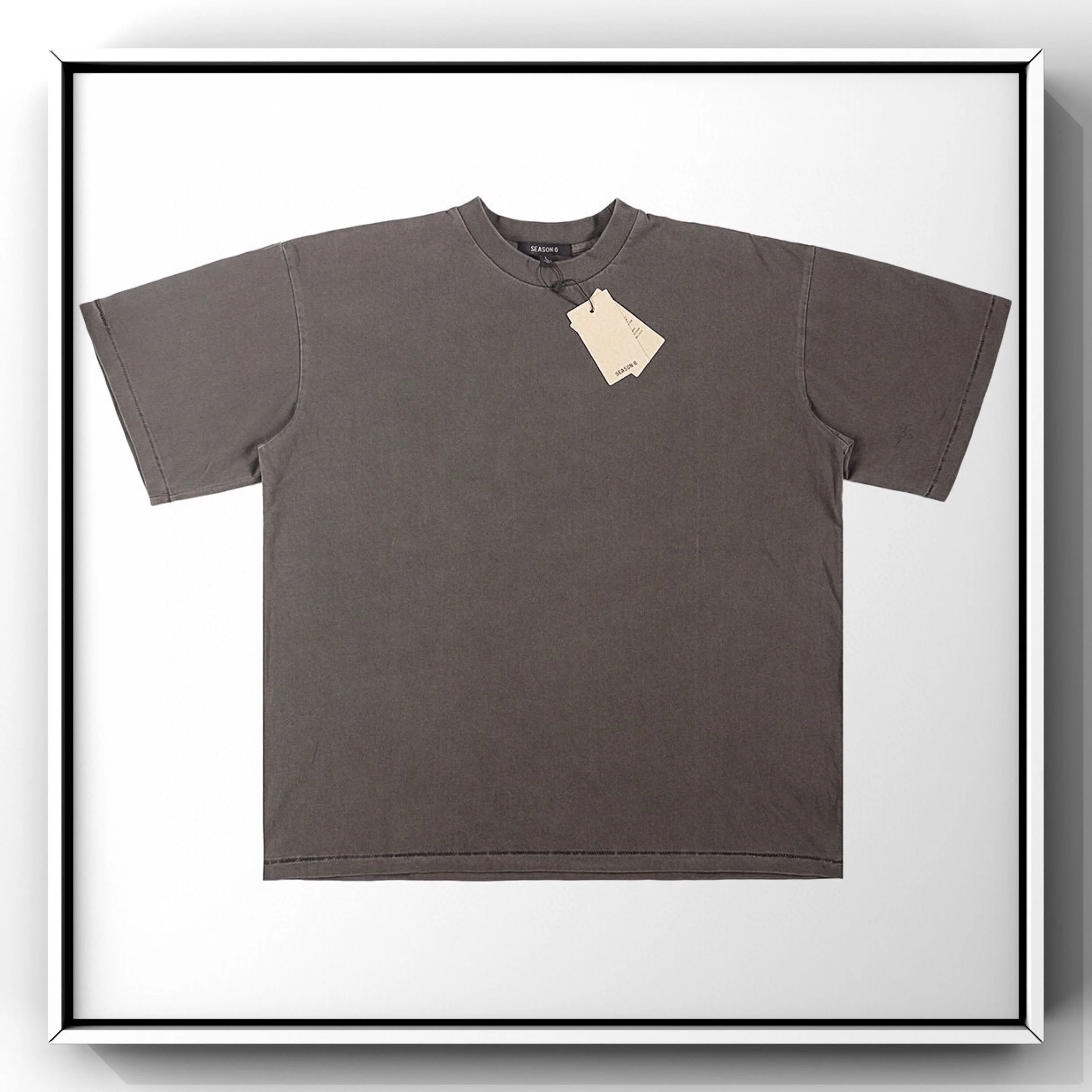 Kanye Yeezy Season6 Tee Kanye Basic Coconut Solid Overfit t-shirt Short  sleeve Bottoming Shirt