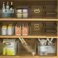Home Multifunction Rectangular Desktop Stackable Cosmetic Organizer Jewelry Makeup Plastic Box Clothes Accessories Basket Shelf 2