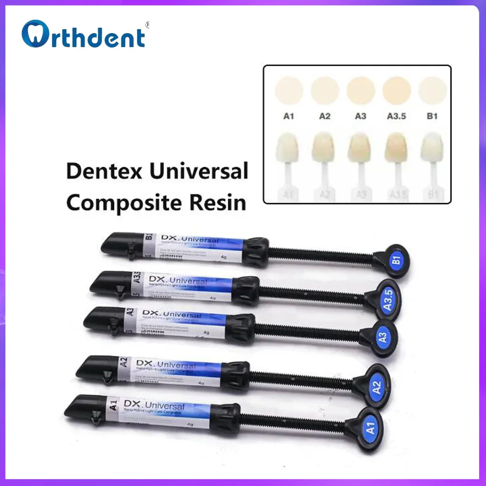 

Dental Dentex Universal Composite Resin Light Cure Dentistry Adhesive Bonding Agent A1 A2 A3 A3.5 B1 Shade Dentist Materials