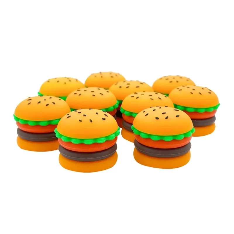 Hamburger Shape Silicone Jar 5ML Portable Oil Box Silicone Container Storage Box Candle Jar