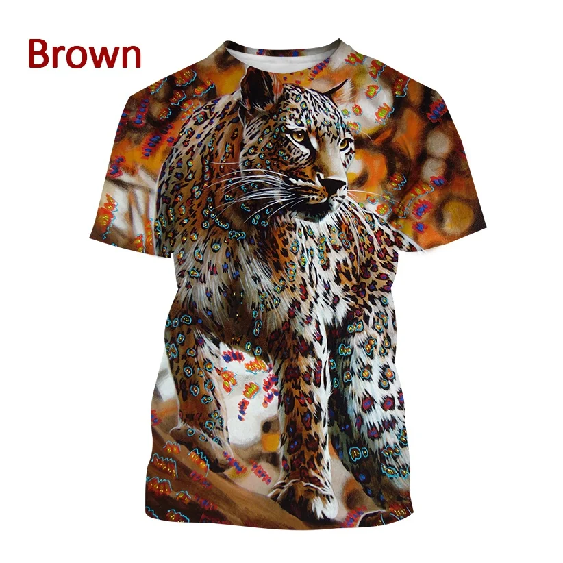 New Animal Leopard Short-sleeved T Shirt Men's Casual Fashion