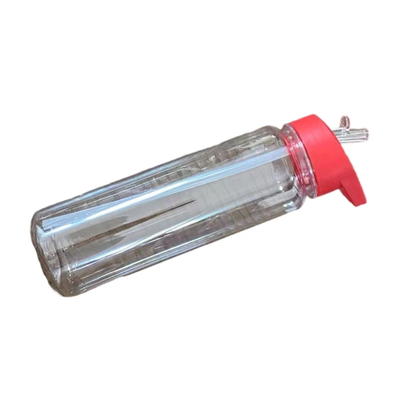 누출 방지 스포츠 물병 체육관 사이클링 하이킹 캠핑을위한 밀짚 넓은 입 컵이있는 700ml 투명 플라스틱 병