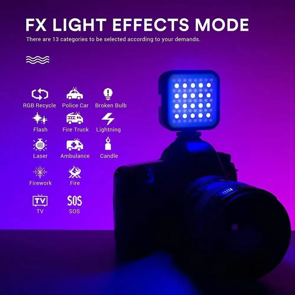 Godox LITEMONS LED6Bi Bi-color Temperature LED Video Light Rechargeable Mini Fill-in Light 3200K-6500K Dimmable Support Magnetic photography lighting kit