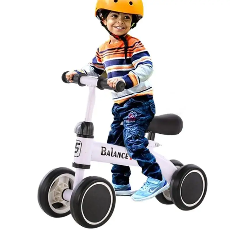 Bici Senza Pedali Per Bambini 4 Ruote Girello Per Bambini Bicicletta Per Bambini Indoor Outdoor Ride-On 4 Ruote Senza Pedali Bici