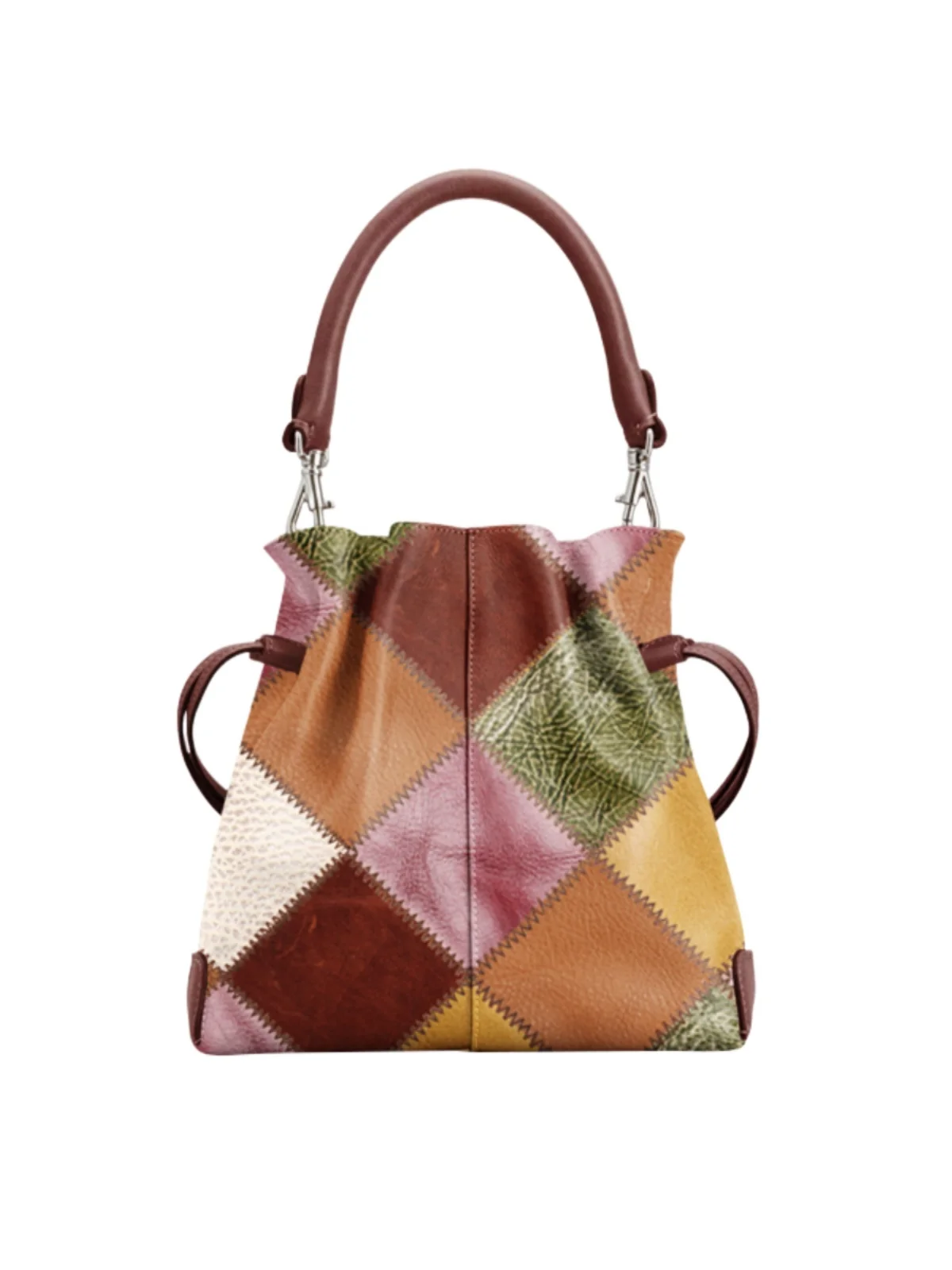 European And American Fashion High-quality Top Layer Cowhide Crossbody Women's Bag Bucket Type Large Capacity Handbag For Women