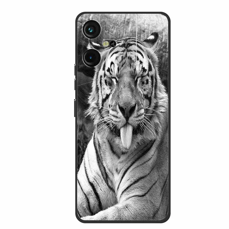 Luxury Soft Silicone TPU Phone Back Cover with Animal Wolf Design
