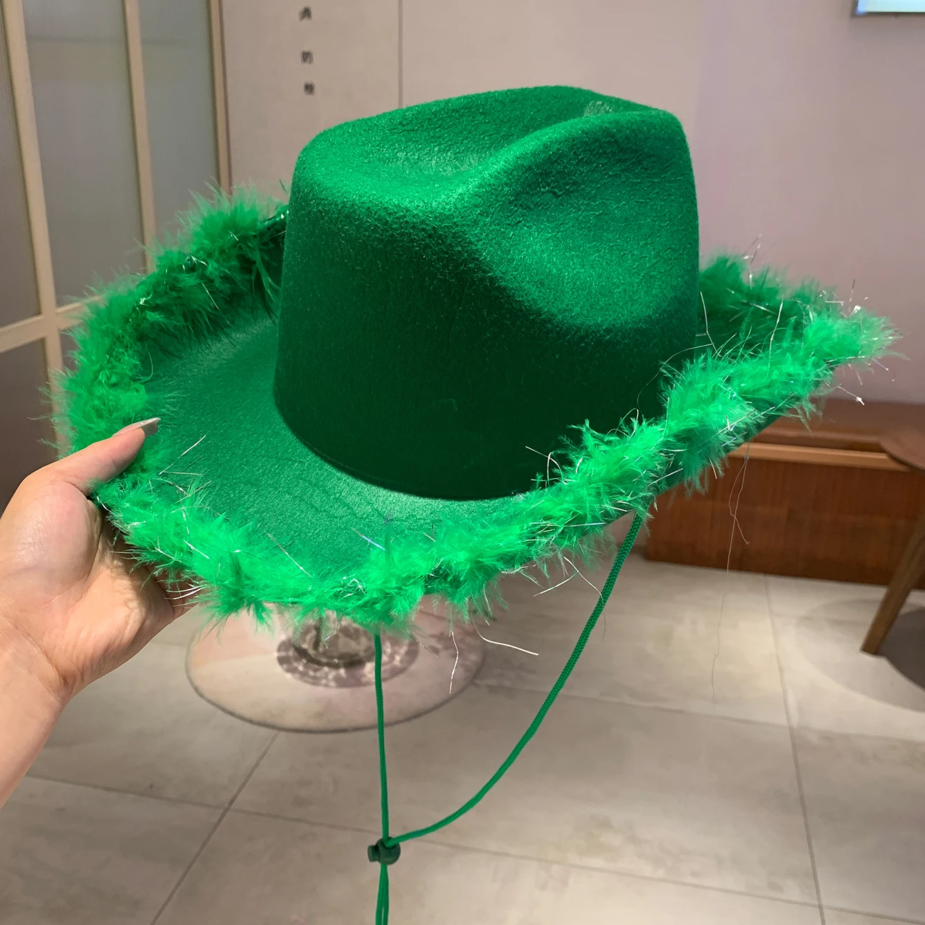 KAMMPT Fashion Solid Color Cowboy Hat Wide Brim Carnival