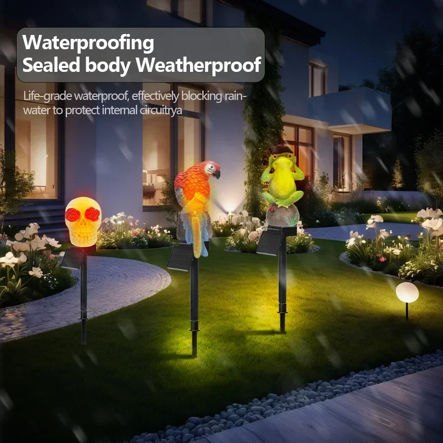 Solar Lamp Parrot Froge Animal Solar Garden Lights Powered Light Outdoor Garden Decoration Lamp Waterproof Lights
