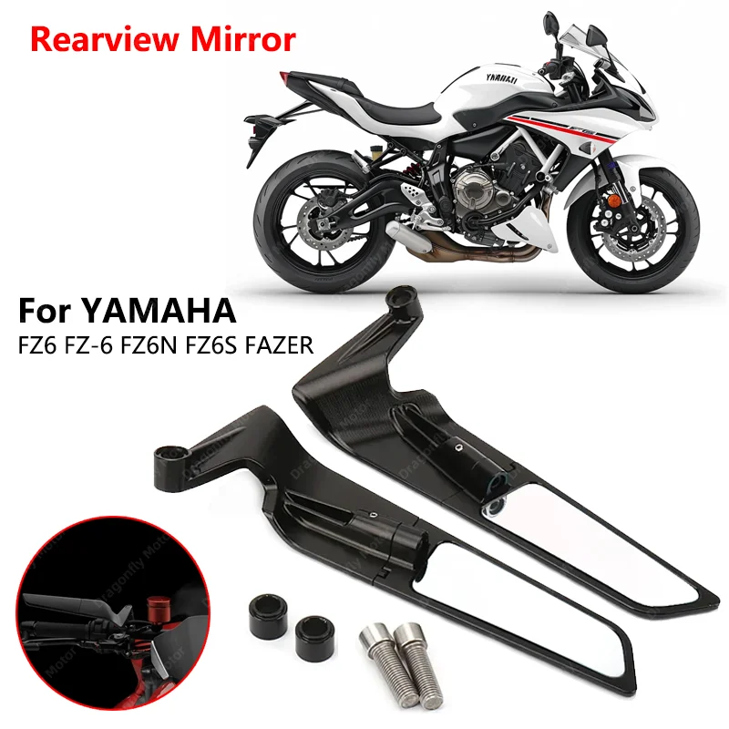 야마하 FZ6 FZ-6 FZ6N FZ6S 용 알루미늄 백미러, 오토바이 윙 미러, 회전 백미러, 신제품