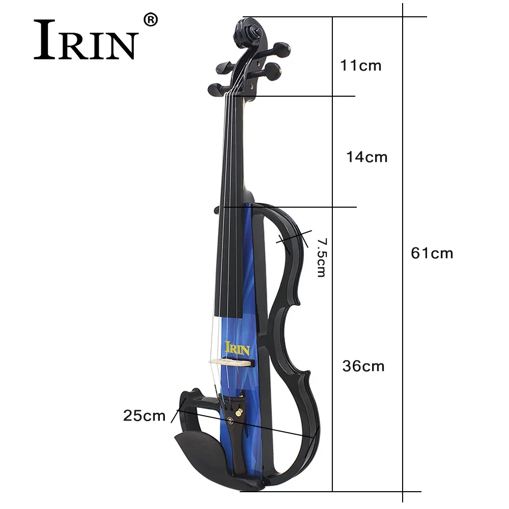 IRIN 4/4 Electric Violin Maple Body Electric Silent Violin With Bow Case Headphone Cable Shoulder Rest Parts & Accessories