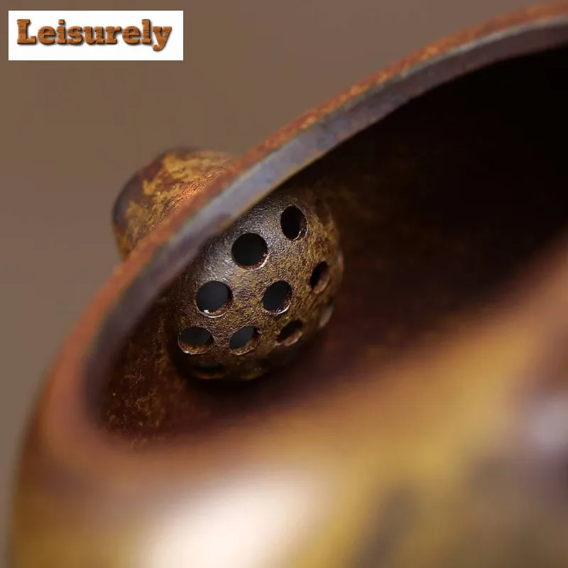 500ml Yixing Purple Clay Teapots Handmade Xishi Pot Raw Ore Wood-fired Porcelain Mud Kettle With Strainer Zisha Tea Set Supplies