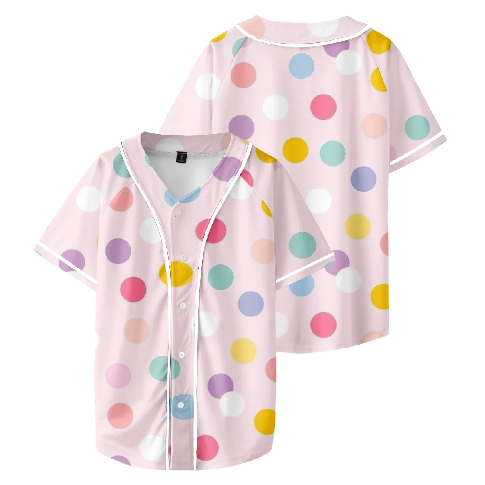 

Colorful Dots Pattern Baseball T-shirt 3D Prints Unisex Short Sleeve Tee Casual Streetwear Women Men Clothes