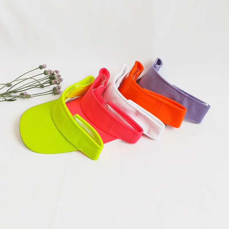 Sun Visors Women Tennis Caps Neon Green Orange Lime Caps Men Women Adjustable Sport Visors Golf Tennis Hiking Camping Hats tennis caps golf hat