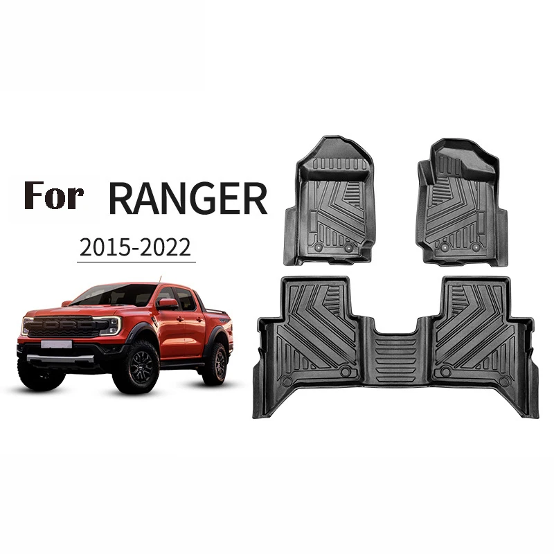 Rubber Car Floor Mats Set For Ford Ranger Waterproof Accessories