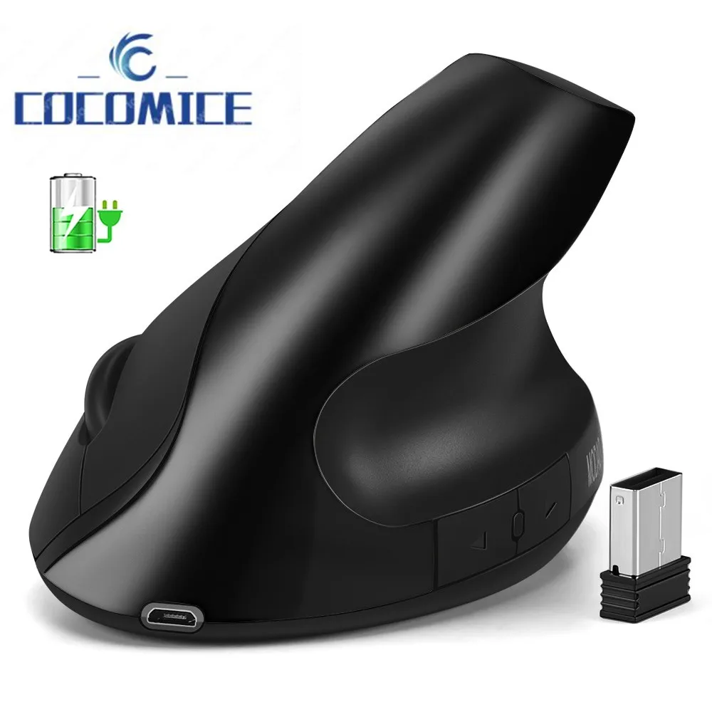 Mouse verticale Wireless ricaricabile Mouse Wireless 2.4G Mouse ottico  ergonomico ad alta precisione con 3 DPI regolabili 800/ 1200/ - AliExpress