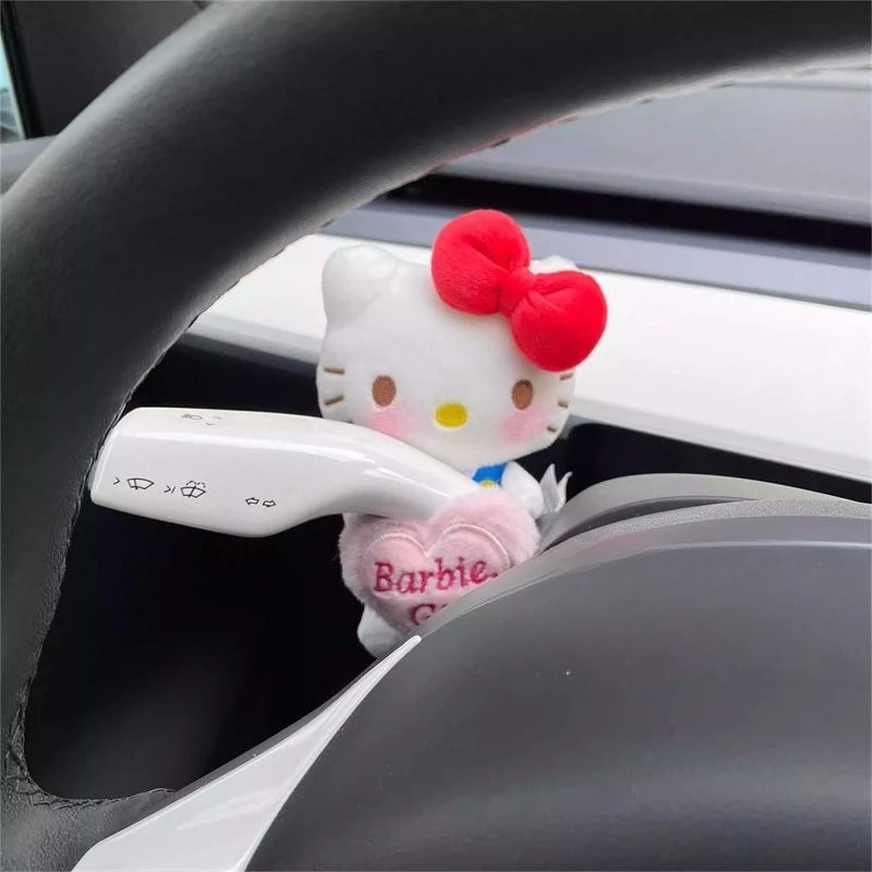 산리오 마이멜로디 쿠로미 헬로키티 자동차 안전벨트 커버 귀여운 자동차 인테리어 액세서리 와이퍼 방향지시등 펜던트
