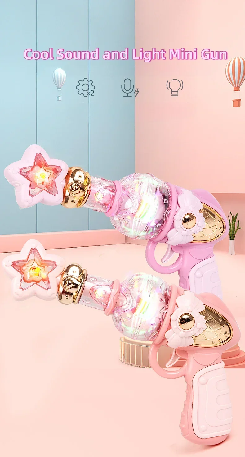 Prinzessin Elektrische Spielzeugpistole mit Sound-Lichteffekten Twirling Star Niedliches Fantasy-Rollenspielspielzeug Nicht befeuernendes Mädchen-Geburtstagsparty-Geschenk – Detail 1