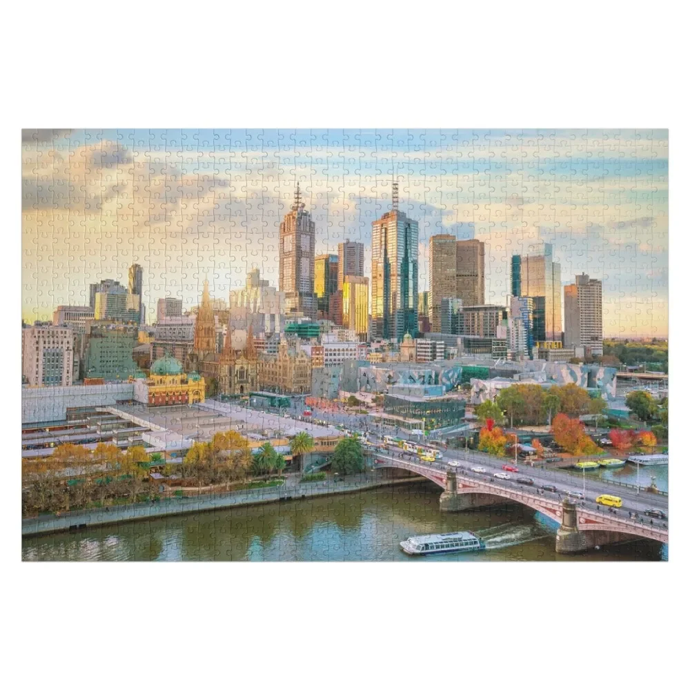 Melbourne Jigsaw Puzzle Custom Custom Wood Diorama Accessories Custom Name Child Toy Puzzle